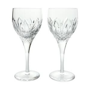 Atlantis “Chartres” Pair of Crystal White Wine Glasses 6 1/4” 6oz Signed